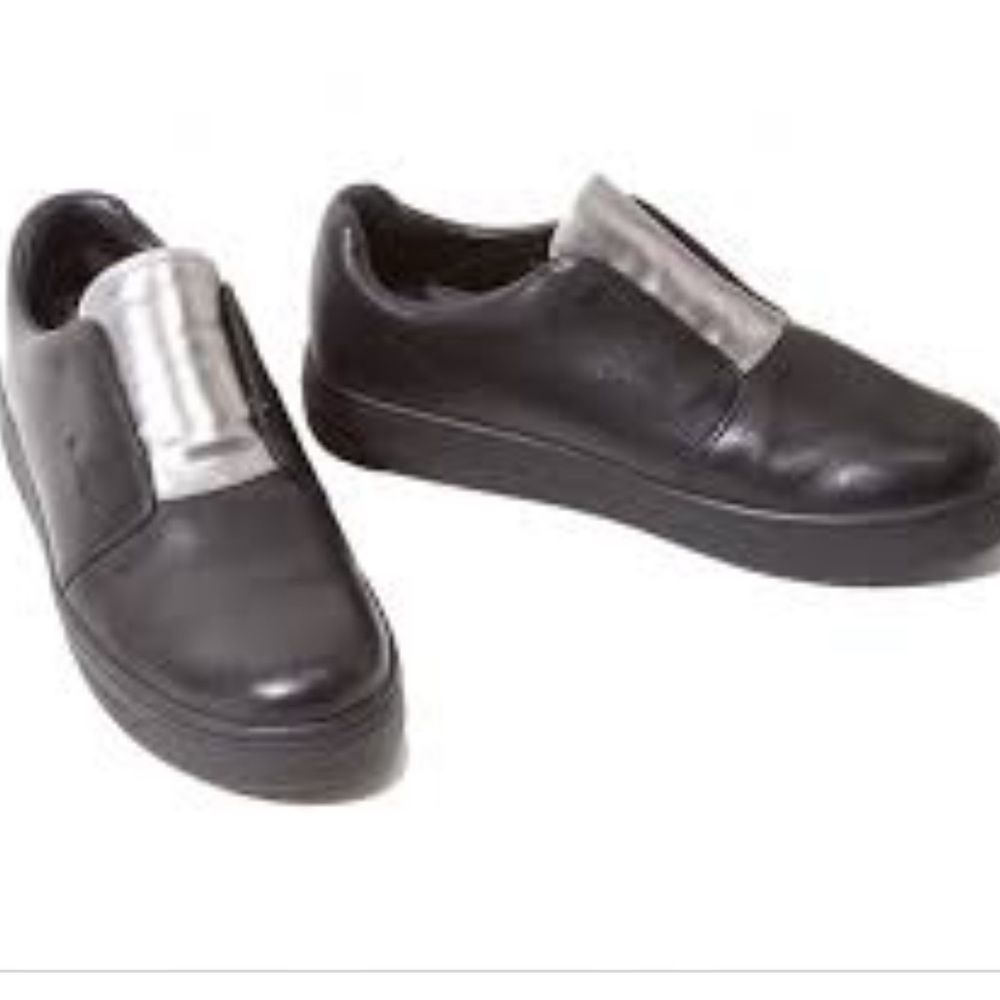 PRADA SPORT Leather Shoes Black,Silver